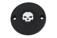 Load image into Gallery viewer, Black V-Twin M8 Ignition System Cover with skull design, electrical component for motorcycle ignition system.