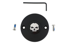 Load image into Gallery viewer, V-Twin M8 Ignition System Cover Skull in black, electrical accessory with a bold skull design for Harley-Davidson motorcycles.