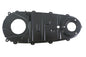 V-Twin Replica Inner Primary Cover in black for drive line, showcasing the detailed V-Twin brand design and sleek finish.