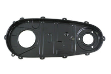 Load image into Gallery viewer, Black V-Twin V-TWIN Replica Inner Primary Cover for drive line, showcasing detailed design and fitment on a motorcycle.