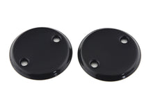 Load image into Gallery viewer, V-TWIN 45-inch black side valve inspection cover set for V-twin engines, showing metal covers with bolt details.