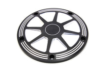 Load image into Gallery viewer, V-Twin black contrast derby cover for drive line, featuring a sleek design and durable construction for motorcycle engines.