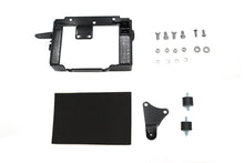 Load image into Gallery viewer, V-TWIN Black Battery Carrier Kit for electrical systems, showing the sturdy black metal carrier with mounting hardware.