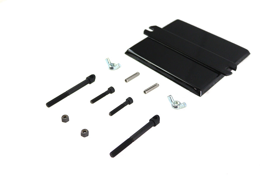V-TWIN 45-inch black battery box top kit for electrical systems, designed for motorcycle or vehicle battery installation.