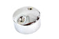 V-TWIN chrome generator end cover for electrical systems, showing a shiny, polished metal finish with detailed branding.