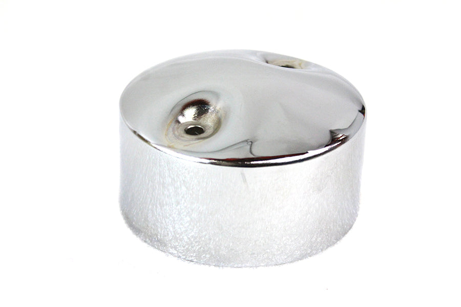 Chrome V-TWIN Generator End Cover for electrical equipment, showcasing a shiny, protective cover with detailed finish.