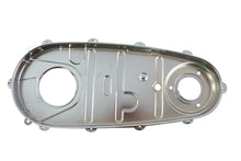 Load image into Gallery viewer, Chrome V-Twin Replica Inner Primary Cover for V-Twin drive line, showcasing polished chrome finish and detailed design.