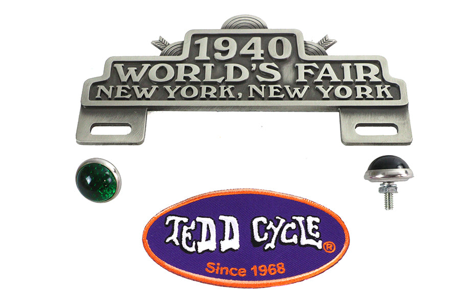 V-TWIN World's Fair License Plate Topper Kit with lighting components, designed for custom license plate decoration.