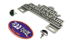 Load image into Gallery viewer, V-TWIN World's Fair License Plate Topper Kit with lighting features, designed for decorative license plate enhancement.