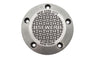 V-Twin NYC TC-88 electrical ignition cover with 5-hole design, durable metal component for Harley-Davidson engines.