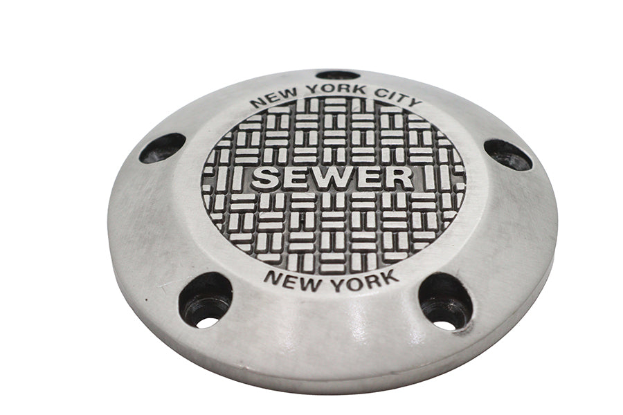 V-Twin NYC TC-88 electrical ignition cover with five holes, designed for motorcycle ignition systems.
