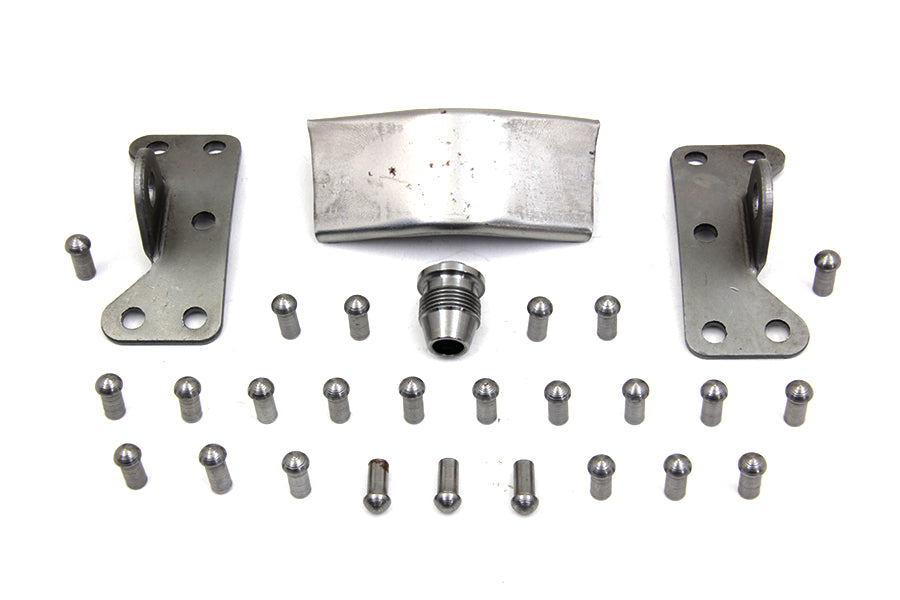 V-TWIN Primary Loose Parts Kit in raw finish for drive line, includes various components for motorcycle drivetrain assembly.