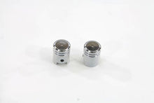Load image into Gallery viewer, V-TWIN valve stem cover set for wheels and tires, includes multiple chrome covers for motorcycle valve stems.