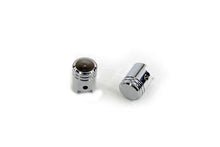 Load image into Gallery viewer, V-TWIN Valve Stem Cover Set for wheels and tires, sturdy metal construction, black finish, enhances tire valve protection and appearance.