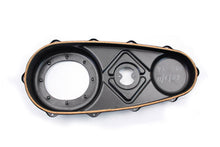 Load image into Gallery viewer, V-Twin Outer Primary Cover for drive line, flat matte black finish, motorcycle accessory, durable metal construction.