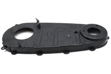 Load image into Gallery viewer, V-Twin factory sample replica inner primary cover in black for drive line, showcasing detailed design on a motorcycle.