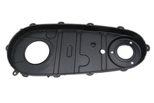Load image into Gallery viewer, V-Twin factory sample replica black inner primary cover for V-Twin drive line motorcycle, showing detailed finish and mounting holes.