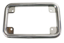 Load image into Gallery viewer, Stainless V-Twin license plate frame with lighting for motorcycle customization, featuring a sleek and durable design.