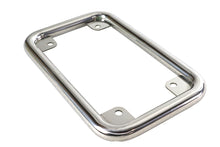Load image into Gallery viewer, Stainless V-Twin license plate frame with lighting feature, designed for motorcycle customization and durability.