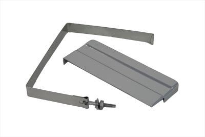 V-TWIN Battery Top Cover and Strap Kit for electrical systems, with protective cover and secure strap on a motorcycle battery.
