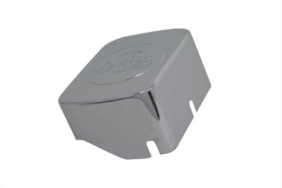 V-TWIN Skull type coil cover for electrical components, featuring a detailed skull design, compatible with V-TWIN motorcycle parts.