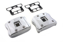 Load image into Gallery viewer, Chrome V-TWIN Rocker Box Cover Set for motorcycle engine with polished finish and detailed design.