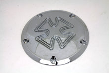 Load image into Gallery viewer, Chrome V-Twin Iron Cross Derby Cover for drive line, featuring a billet design and detailed Iron Cross emblem.