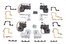 Load image into Gallery viewer, V-TWIN engine lower valve spring cup set in parkerized finish, showing multiple metal spring cups for motorcycle engine repair.