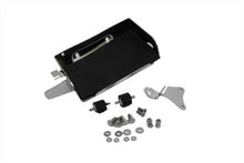 Load image into Gallery viewer, V-TWIN Chrome Battery Carrier Kit for motorcycles, featuring a durable electrical design with shiny chrome finish.