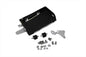 V-TWIN Chrome Battery Carrier Kit for motorcycles, featuring a durable electrical design with shiny chrome finish.