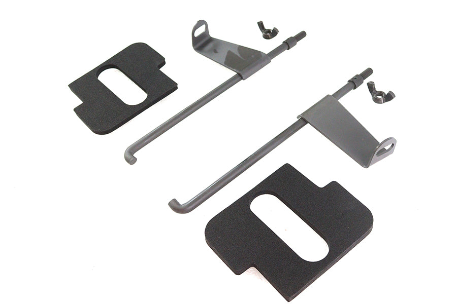 V-TWIN Parkerized electrical battery rod set with flag and pads, designed for vehicle maintenance and battery cleaning.