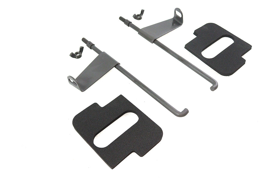 V-TWIN Parkerized battery rod set with flag and pads for electrical maintenance, durable tool for motorcycle battery work.