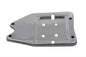 V-TWIN lower oil tank plate for motorcycle oil tank, metal component with mounting holes, black finish, part number 42-9920.