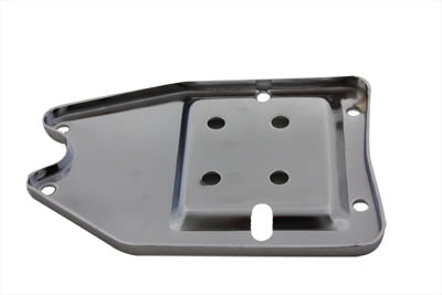 V-Twin lower oil tank plate for motorcycle oil tank, featuring a durable metal design and mounting holes.