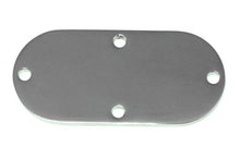 Load image into Gallery viewer, Chrome V-TWIN oval inspection cover for drive line, designed for motorcycle maintenance and customization.