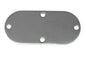 Chrome V-TWIN oval inspection cover for drive line, designed for motorcycle maintenance and customization.