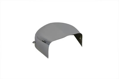 Chrome V-Twin horn cover for electrical systems, featuring a sleek, polished finish for motorcycle customization.