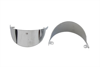 V-TWIN turn signal visor front for motorcycle lighting, showing the clear protective cover and mounting hardware.