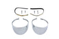 V-TWIN chrome turn signal lamp visor for motorcycle lighting, enhances visibility and style with polished chrome finish.