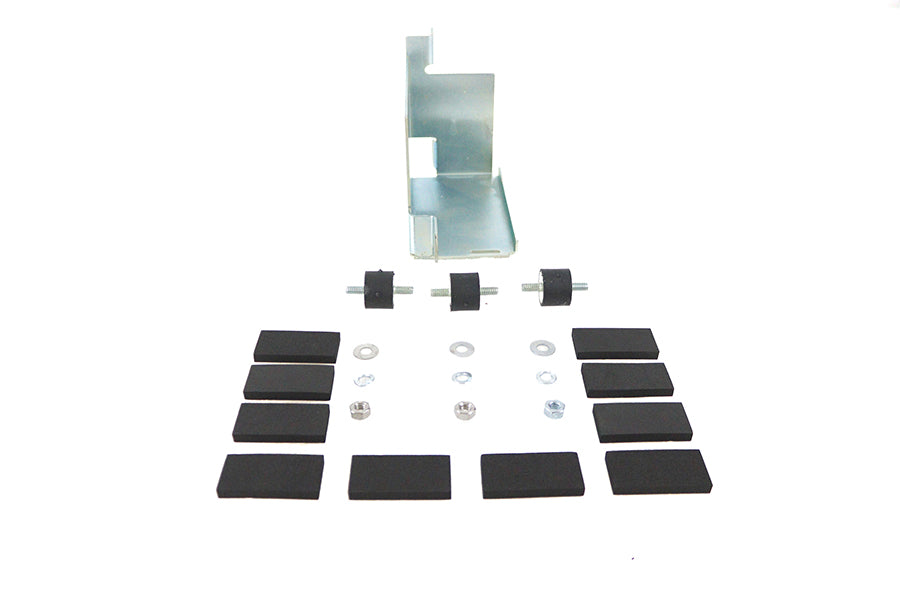V-TWIN Zinc Battery Carrier Kit for electrical motorcycle applications, showing durable zinc construction and mounting hardware.