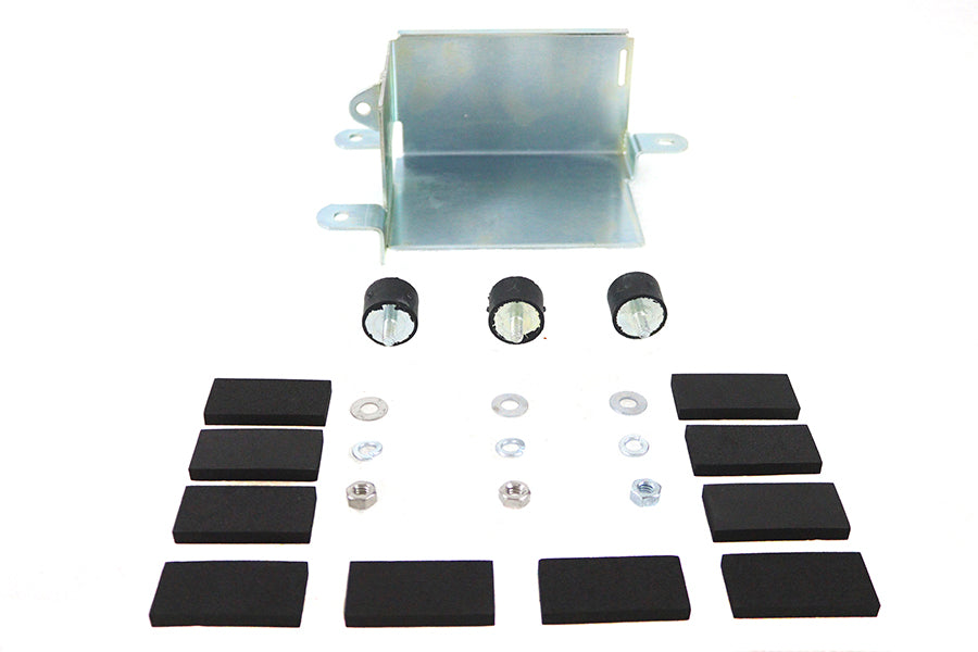 V-TWIN Zinc Battery Carrier Kit for electrical systems, featuring durable zinc construction and secure battery mounting.