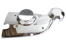 Load image into Gallery viewer, V-TWIN engine cam cover trim showing polished metal finish on a motorcycle engine component.