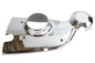 V-TWIN engine cam cover trim showing polished metal finish on a motorcycle engine component.