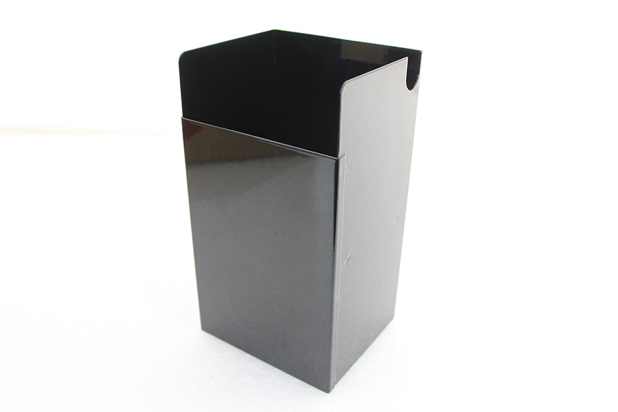 Black V-TWIN Battery Box for electrical systems, featuring durable construction and secure mounting for motorcycle or vehicle use.