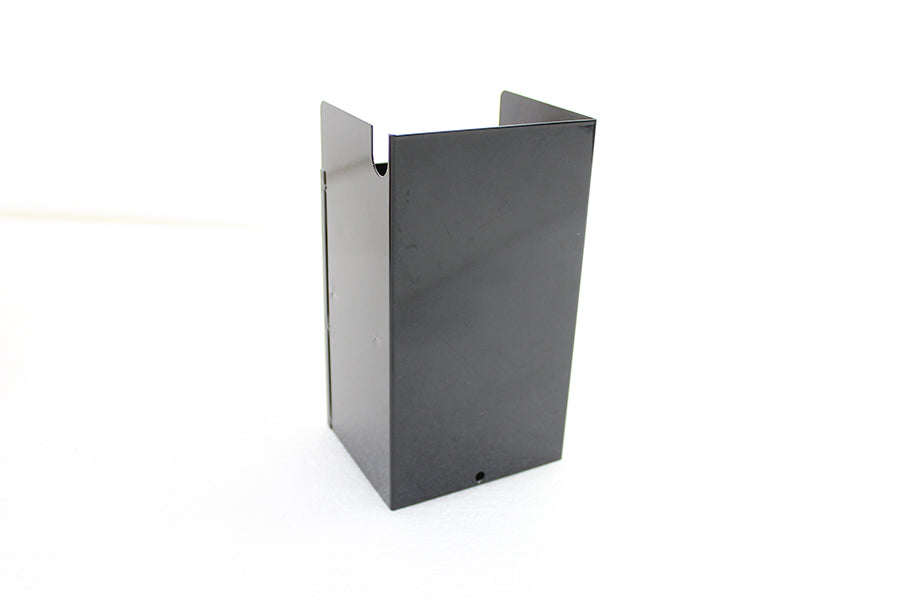 Black V-Twin Battery Box for electrical systems, featuring durable construction and secure mounting for V-Twin motorcycle models.