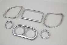 Load image into Gallery viewer, Chrome inner fairing trim kit for windshield and sissy bar by American Dresser, shown on a motorcycle.