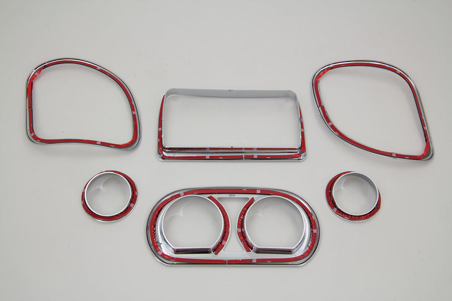 Chrome inner fairing trim kit for windshield and sissy bar by American Dresser, featuring polished metal accents for motorcycle styling.