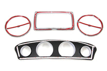Load image into Gallery viewer, Chrome inner fairing trim kit for windshield and sissy bar by American Dresser, shown on motorcycle.