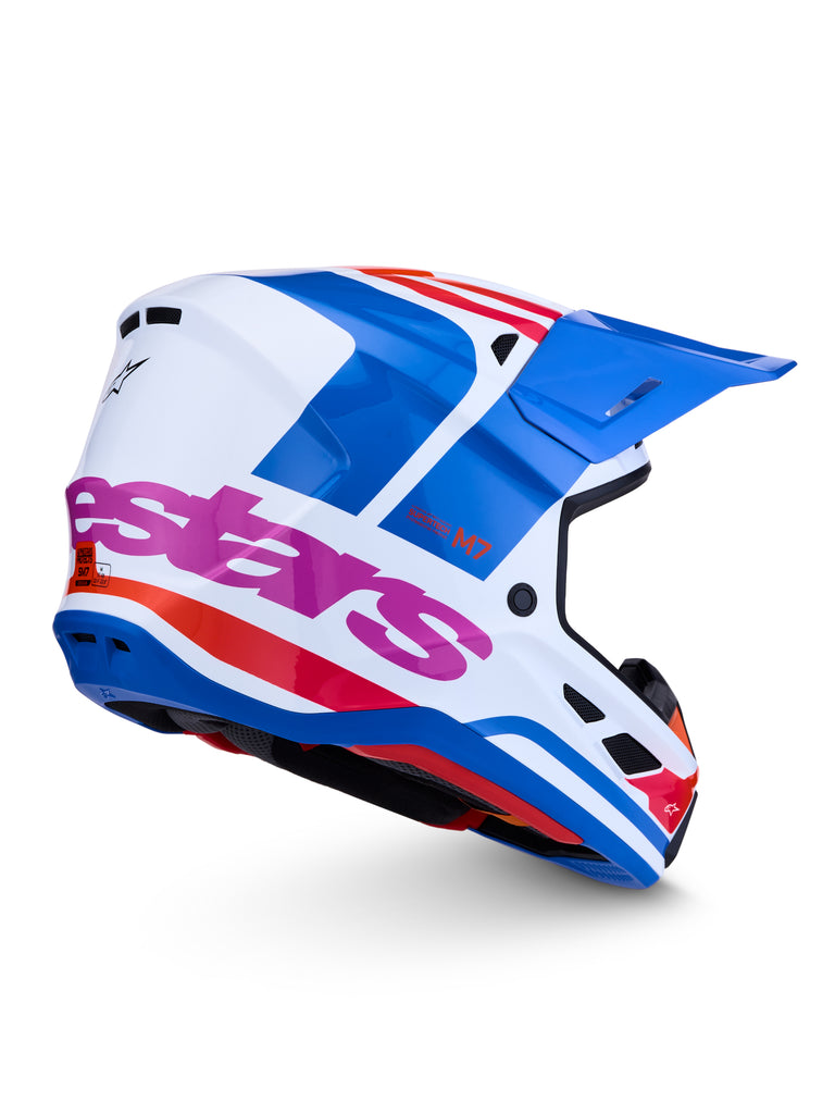 S M7 Core Helmet Ece06/Dot Wht/Blue/Org/Pink Glossy Xl