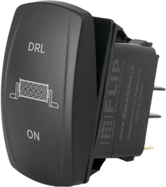 FLIP Standard Drl 3-Position Switch showing three toggle positions on a white background